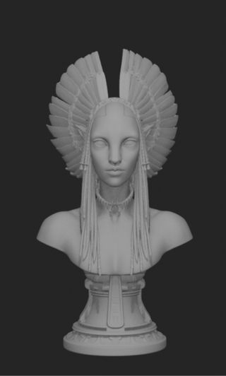 Busto stampa 3D, altezza 25cm varang avatar