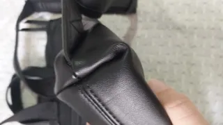 Bolso mochila efecto piel negro