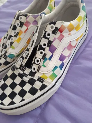 Zapatillas Vans Checkerboard Arcoíris Mujer