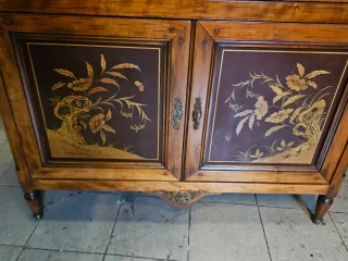 Credenza Armadietto Scrittoio Legno Intarsiato