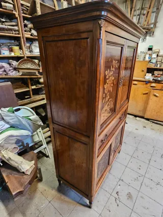 Credenza Armadietto Scrittoio Legno Intarsiato
