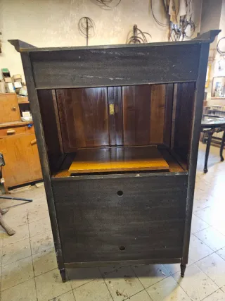 Credenza Armadietto Scrittoio Legno Intarsiato