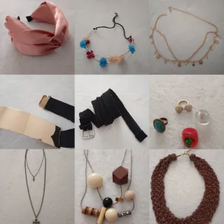 Pacchetto accessori: diadema, collane, cinture