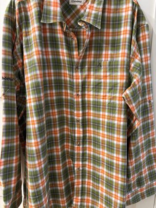 Camicia uomo Schöffel quadri verde arancio