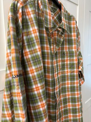 Camicia uomo Schöffel quadri verde arancio