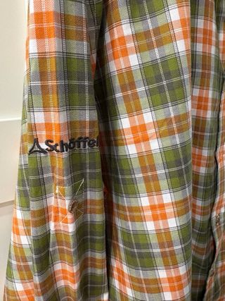 Camicia uomo Schöffel quadri verde arancio