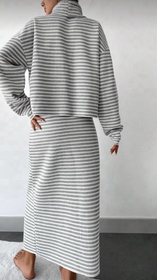 Conjunto de rayas gris y blanco