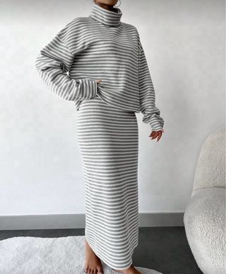 Conjunto de rayas gris y blanco