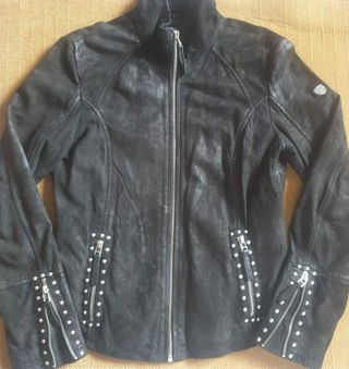 Chaqueta de cuero gris oscuro Gipsy by Mauritius