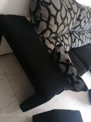 Sofá Chaiselongue Negro y Gris