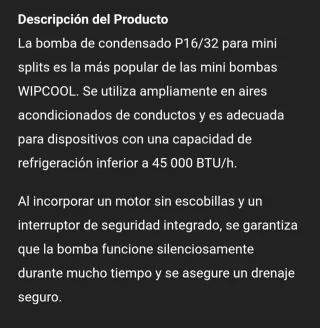 Bomba Condensado ZimaKlima P16