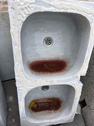 Fregadero doble de mármol