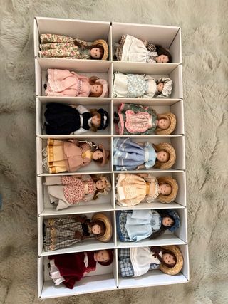 Lotto 14 Bambole Vintage in Porcellana e Ceramica