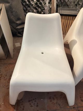 4 Sillas blancas sintéticas para exterior/interior
