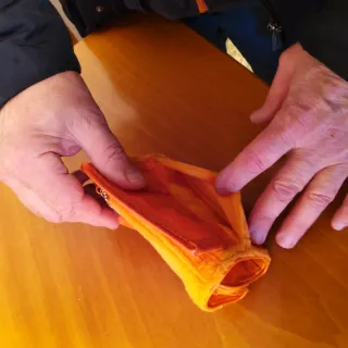 Portafogli Fiorucci  vintage arancione con cuore