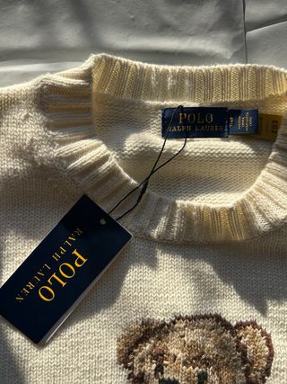 Maglione Polo Ralph Lauren Polo Bear Bianco NUOVO