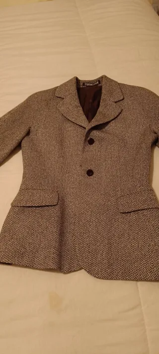 Blazer marrón y beige