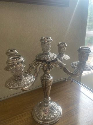 Candelabro de plata de 5 brazos
