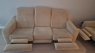 Sofás 3 y 2 plazas beige tela