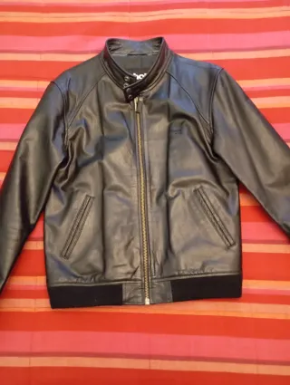Chaqueta de cuero Schott Negra