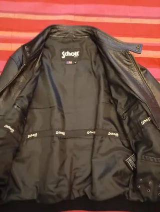 Chaqueta de cuero Schott Negra