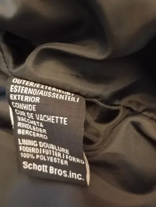 Chaqueta de cuero Schott Negra