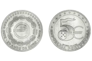 Portugal 2022 moneda 5€ 20 años del Euro