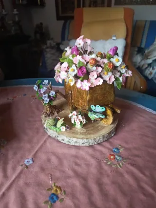 Carretilla Flores Hecha a Mano