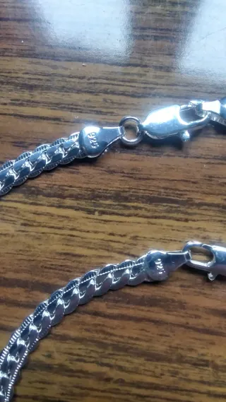 Conjunto collar y pulsera unisex de plata 925