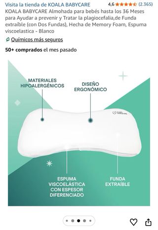 Almohada KOALA BABYCARE + 2 fundas