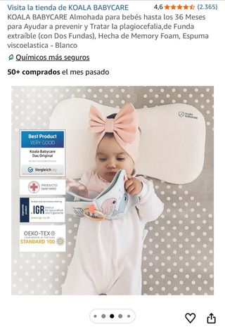 Almohada KOALA BABYCARE + 2 fundas