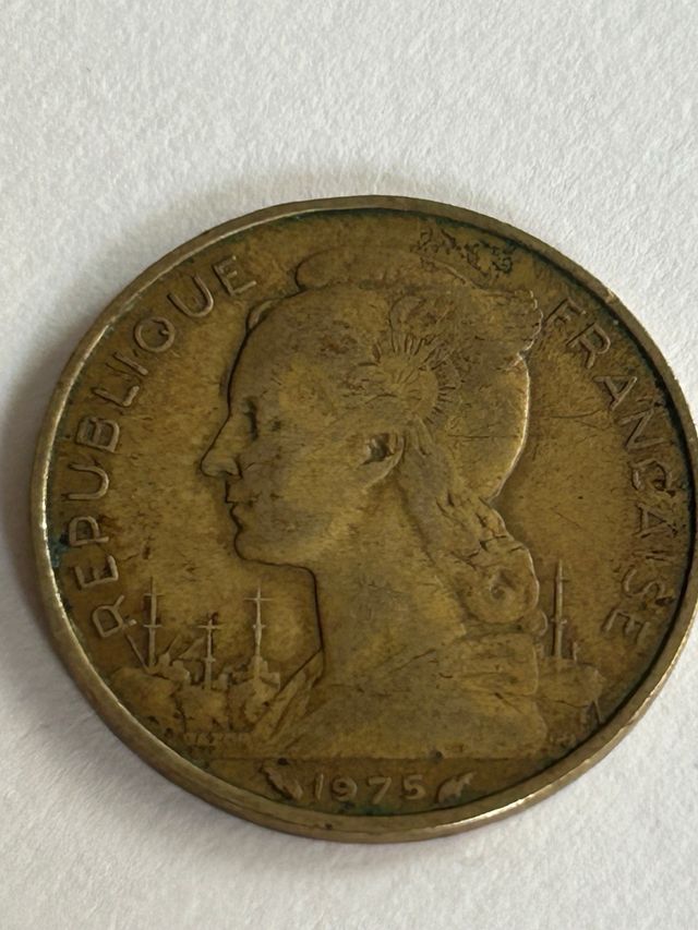 Moneda 20 Francos 1975 de los territorio de los