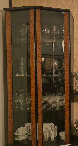 Vitrina Vintage Raíz Madera y Cristal