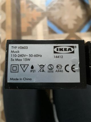 Aplique pared MUSIK IKEA cromado