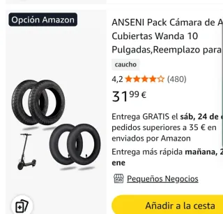 Pack 2 cámaras y cubiertas Wanda 10 Nuevas sin uso