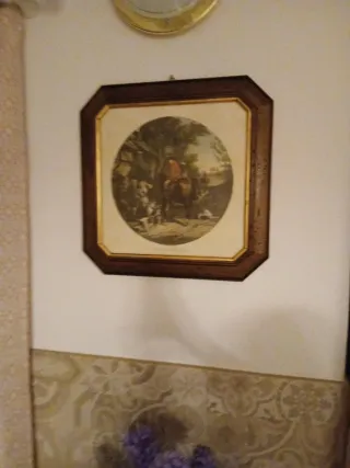 Quadro decorativo redondo em madeira