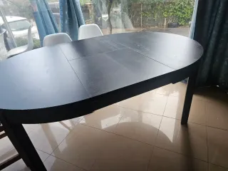 Mesa comedor redonda extensible madera