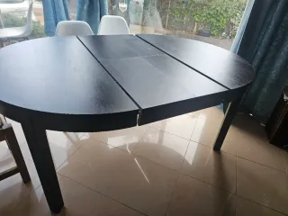 Mesa comedor redonda extensible madera