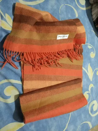 Bufanda PASHMINA rayas naranja y marrón