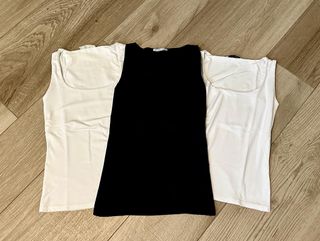 3 Camisetas Zara Básicas Negras y Blancas