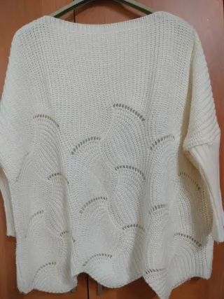 Jersey blanco tejido ancho