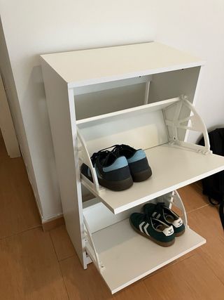 Zapatero blanco 2 baldas