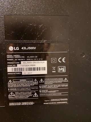 TV LG 43” Full HD con mando