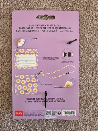 Porta badge Legami con laccetto fantasia fiori