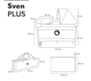 lionelo Sven Plus Cuna de Viaje para bebés 0-36M