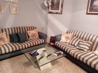 2 Sofás de 3 plazas tela