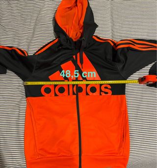 Chaqueta Adidas Negra y Naranja con Capucha