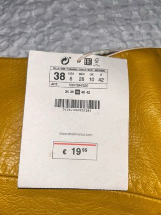 Falda Zara Piel Cremallera Asimétrica Talla M