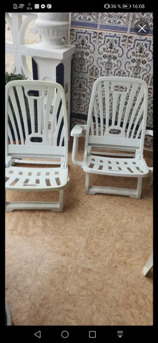 2 Sillas de Playa Plegables Blancas