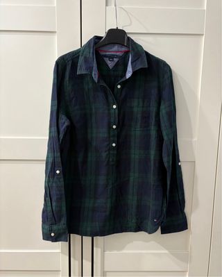 Camicia Tommy Hilfiger a quadri blu e verdi